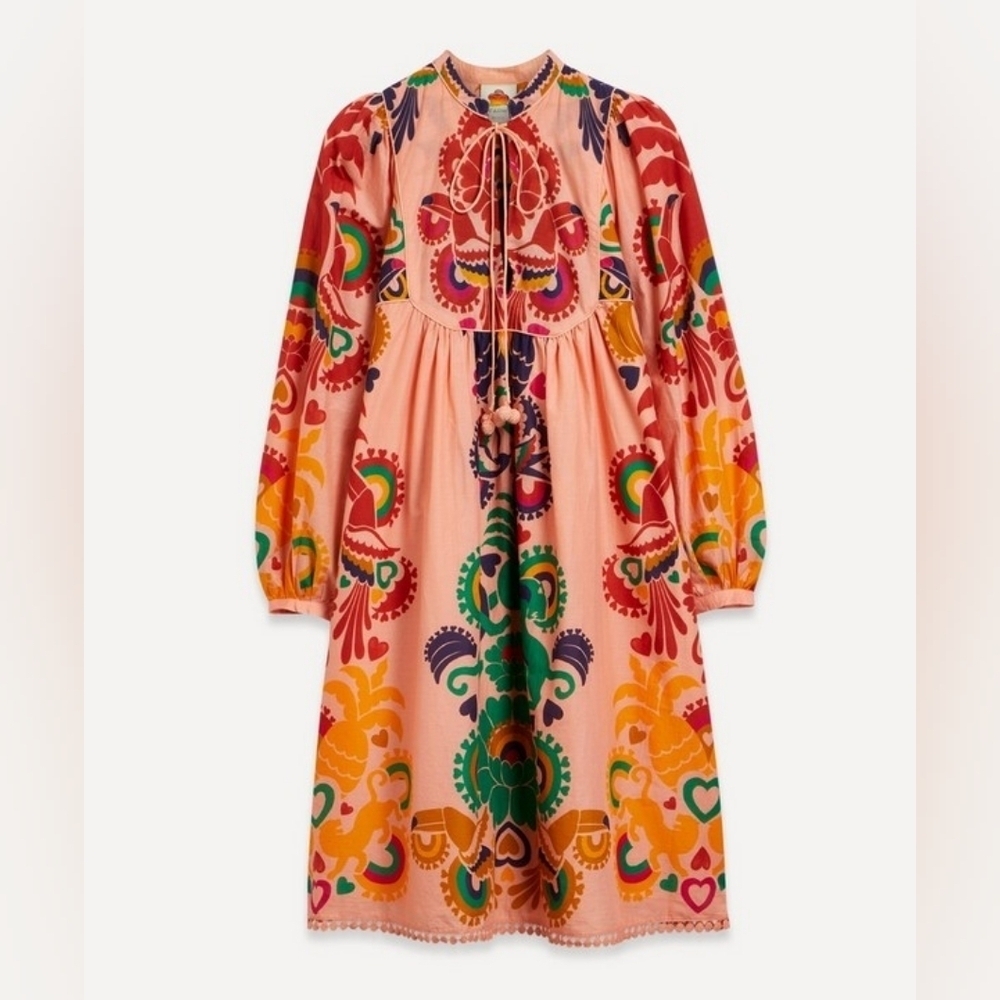 FARM Rio Peach Amulet Midi-Dress - Picture 5 of 16
